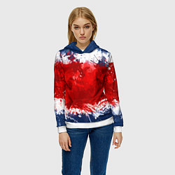 Толстовка-худи женская Grunge strips colors, цвет: 3D-белый — фото 2