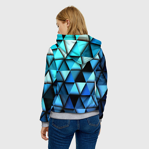 Женская толстовка Blue triangle / 3D-Меланж – фото 4