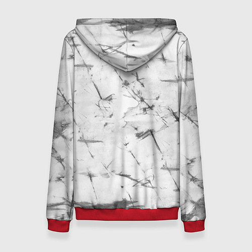 Женская толстовка Серый трещины тай-дай / 3D-Красный – фото 2