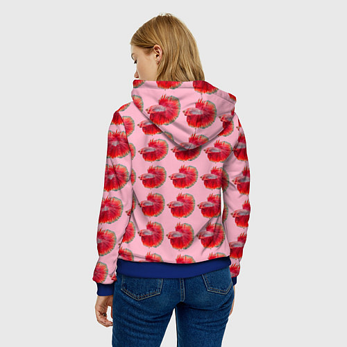 Женская толстовка Рыбка петушок / 3D-Синий – фото 4