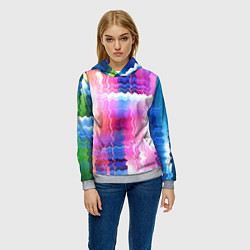 Толстовка-худи женская Абстрактные линии сайфай, цвет: 3D-меланж — фото 2