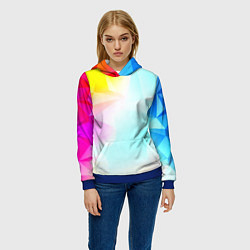 Толстовка-худи женская Gradient colors geometry, цвет: 3D-синий — фото 2
