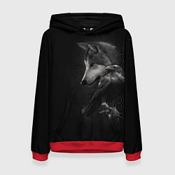 Женская толстовка Волк и ворон