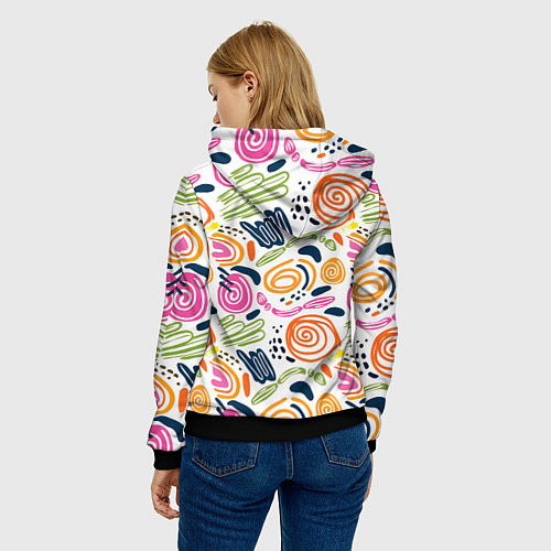 Женская толстовка Геометрический паттерн / 3D-Черный – фото 4