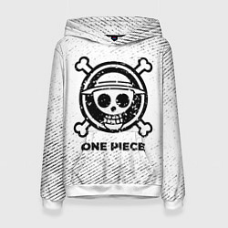 Женская толстовка One Piece с потертостями на светлом фоне