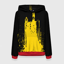 Женская толстовка Фонтан бурлящей желтой краски