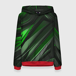 Толстовка-худи женская Green black abstract, цвет: 3D-красный