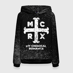 Женская толстовка My Chemical Romance с потертостями на темном фоне