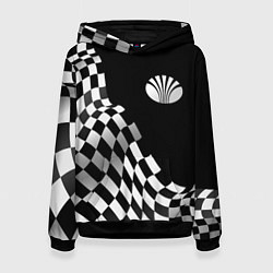 Толстовка-худи женская Daewoo racing flag, цвет: 3D-черный