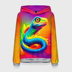 Женская толстовка Змейка в красках