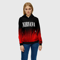 Толстовка-худи женская Nirvana red plasma, цвет: 3D-черный — фото 2