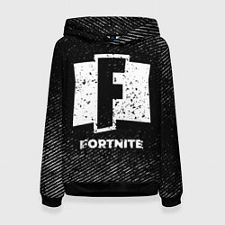 Женская толстовка Fortnite с потертостями на темном фоне