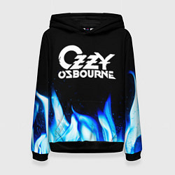 Толстовка-худи женская Ozzy Osbourne blue fire, цвет: 3D-черный