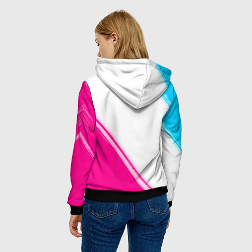 Женская толстовка Coldplay neon gradient style: надпись, символ / 3D-Черный – фото 4