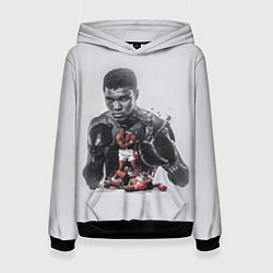 Толстовка-худи женская The greatest - Muhammad Ali, цвет: 3D-черный