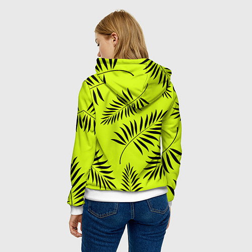 Женская толстовка Пальмовые ветви / 3D-Белый – фото 4