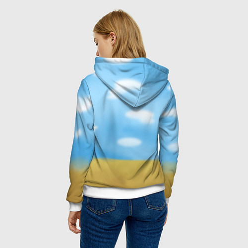 Женская толстовка Цыпленок - Чикен Ган / 3D-Белый – фото 4