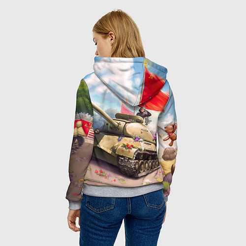 Женская толстовка Русский танк / 3D-Меланж – фото 4