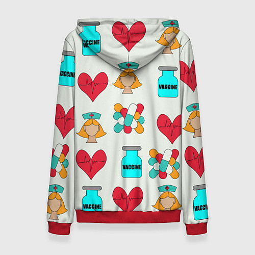 Женская толстовка Вакцина, пипюпи и сердце / 3D-Красный – фото 2