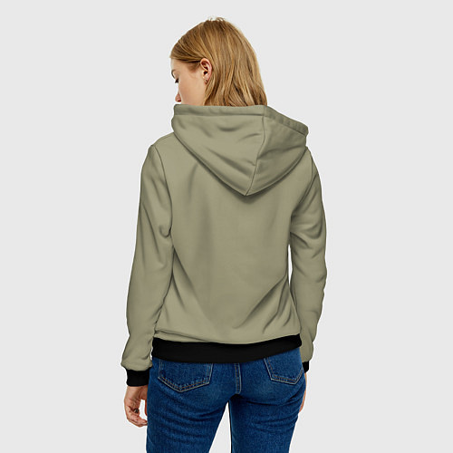 Женская толстовка Зеленый тренд без принта / 3D-Черный – фото 4