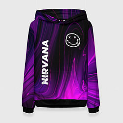Толстовка-худи женская Nirvana violet plasma, цвет: 3D-черный
