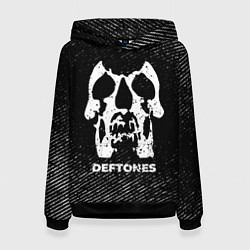 Женская толстовка Deftones с потертостями на темном фоне