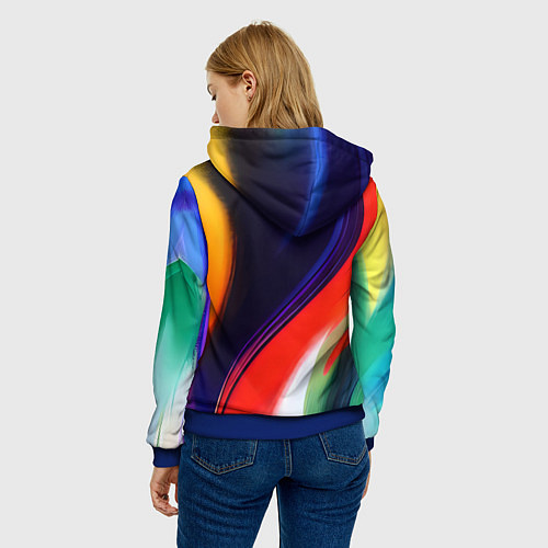 Женская толстовка Абстракция красок мазками / 3D-Синий – фото 4