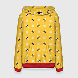 Женская толстовка Пчелы и цветы паттерн