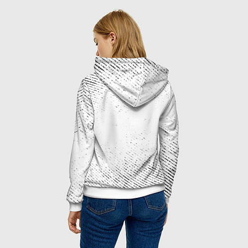 Женская толстовка Ghost of Tsushima с потертостями на светлом фоне / 3D-Белый – фото 4