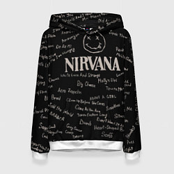 Толстовка-худи женская Nirvana pattern, цвет: 3D-белый