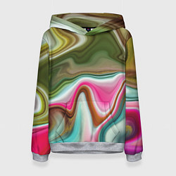 Толстовка-худи женская Color waves, цвет: 3D-меланж