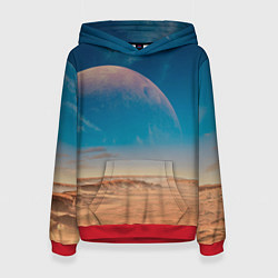 Женская толстовка Пустыня и очертания планеты