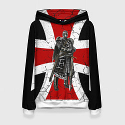 Женская толстовка Рыцарь на фоне мальтийского креста
