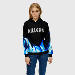 Толстовка-худи женская The Killers blue fire, цвет: 3D-черный — фото 2