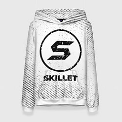 Женская толстовка Skillet с потертостями на светлом фоне