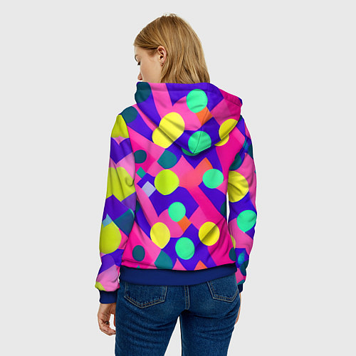 Женская толстовка Психоделическая абстракция / 3D-Синий – фото 4