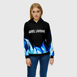 Толстовка-худи женская Avril Lavigne blue fire, цвет: 3D-черный — фото 2