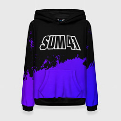 Толстовка-худи женская Sum41 purple grunge, цвет: 3D-черный