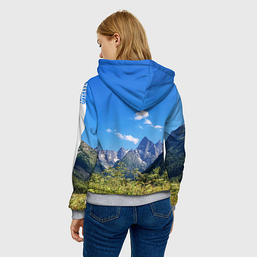 Женская толстовка Название гор России / 3D-Меланж – фото 4