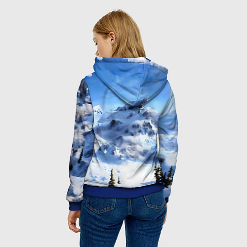 Женская толстовка Мамонт ледникового периода / 3D-Синий – фото 4