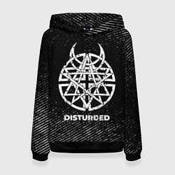 Женская толстовка Disturbed с потертостями на темном фоне