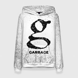 Женская толстовка Garbage с потертостями на светлом фоне