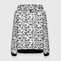 Женская толстовка Море глаз на белом фоне