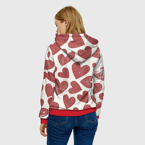 Женская толстовка Hearts / 3D-Красный – фото 4