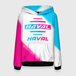 Толстовка-худи женская Haval neon gradient style, цвет: 3D-черный