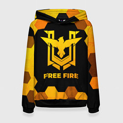 Толстовка-худи женская Free Fire - gold gradient, цвет: 3D-черный