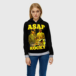 Толстовка-худи женская Asap Rocky, rapper, цвет: 3D-меланж — фото 2