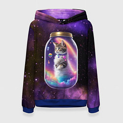 Женская толстовка Котик в звездном небе