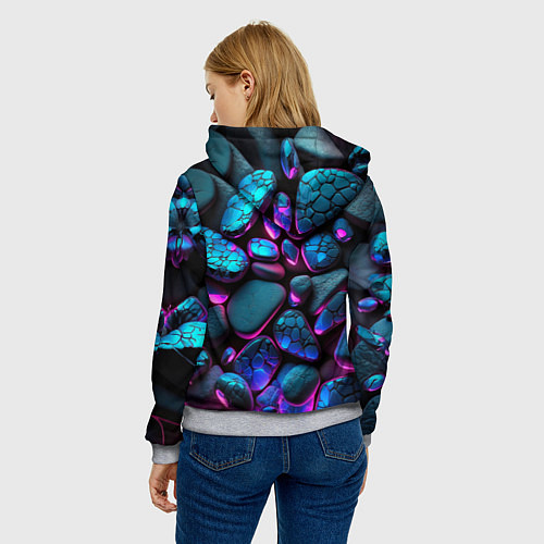 Женская толстовка Неоновые камни / 3D-Меланж – фото 4