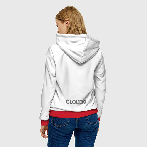 Женская толстовка Cloud9 white / 3D-Красный – фото 4